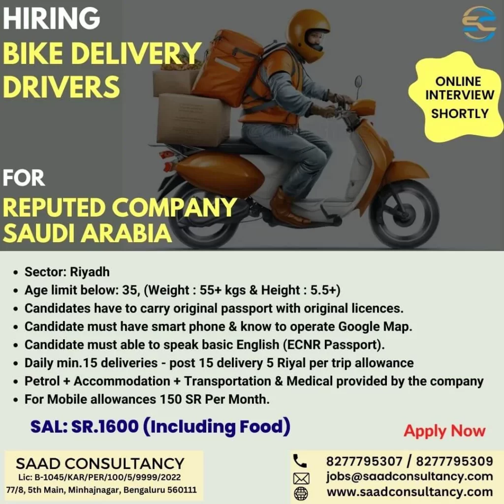 Bike Delivery Drivers - Saudi