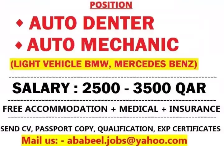 Auto Denter/Mechanic Needed in Qatar
