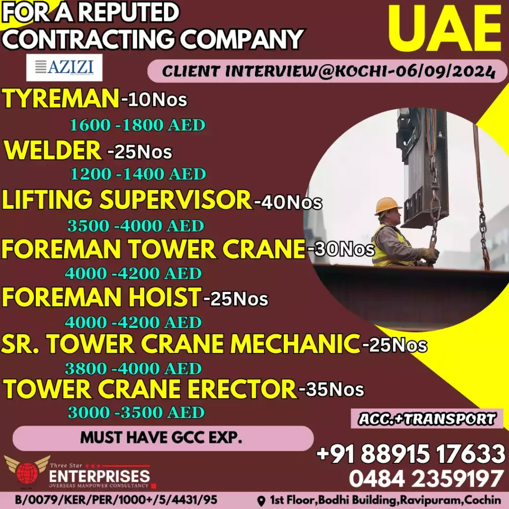 Lifting Supervisor in AZIZI Dubai