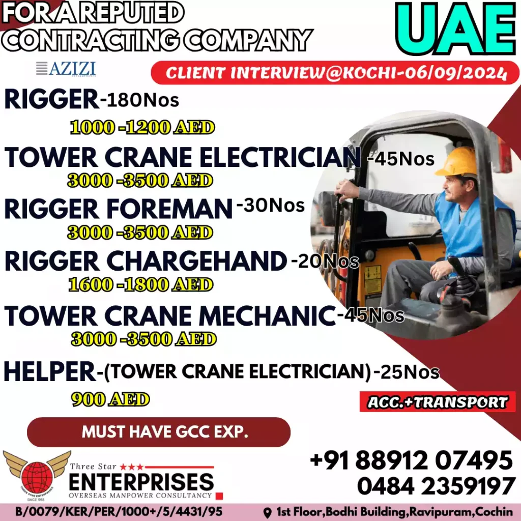 Rigger jobs in AZIZI Dubai
