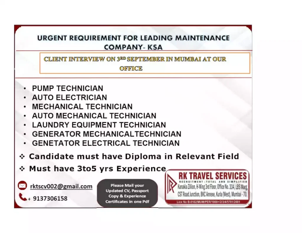 Multi-technician jobs in saudi