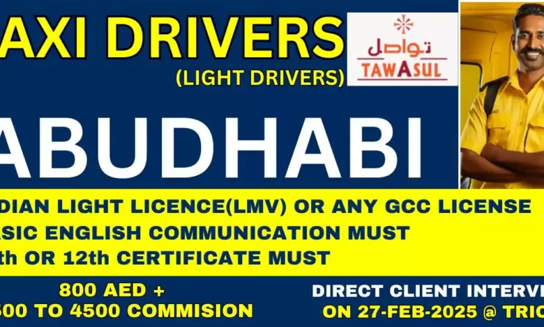 Taxi Driver Jobs in Abu Dhabi